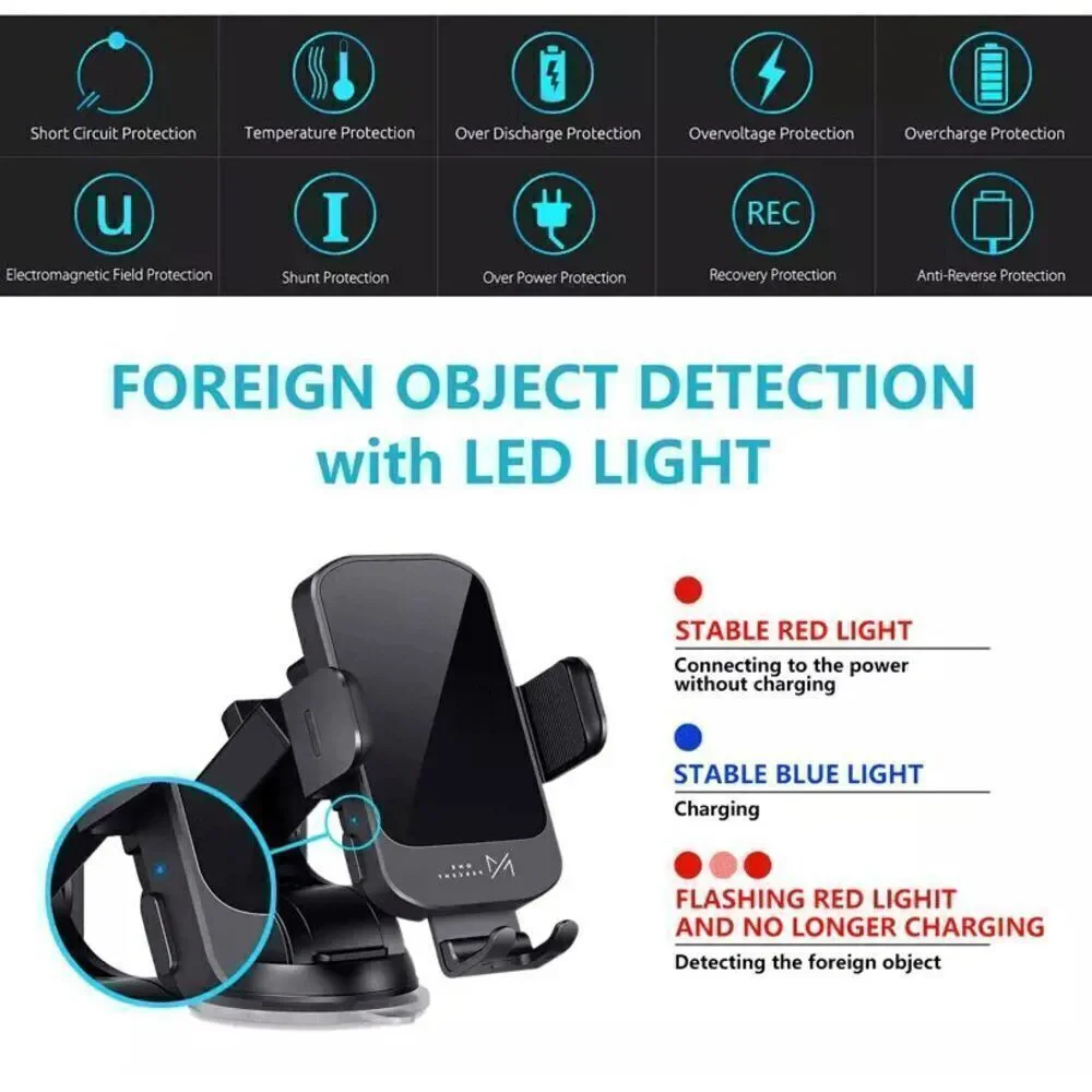15W Wireless Charger Car Dashboar AirVent Magnetic Holder iPhone13 14 15 Pro Max